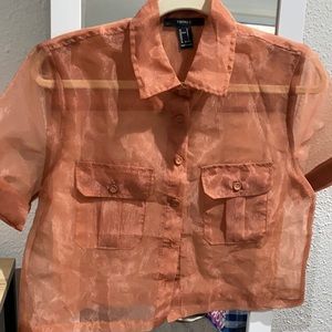 Sheer, boxy, button up 💜